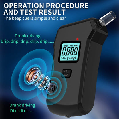 Portable Breathalyzer Alcohol Tester with LCD Display, High-Precision Professional Analyzer V1188-MS-325-0066