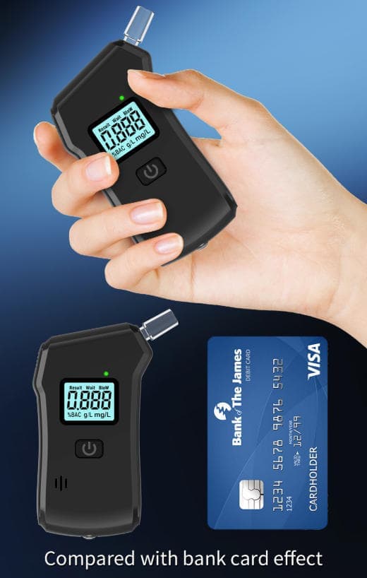 Portable Breathalyzer Alcohol Tester with LCD Display, High-Precision Professional Analyzer V1188-MS-325-0066