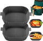 2-Pack Air Fryer Silicone Basket, Non-Stick Reusable Easy to Clean, Gray V1188-MS-325-0073