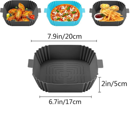 2-Pack Airfryer Silicone Basket, Non-Stick Reusable Easy to Clean, Compatible with Philips, Gray V1188-MS-325-0075