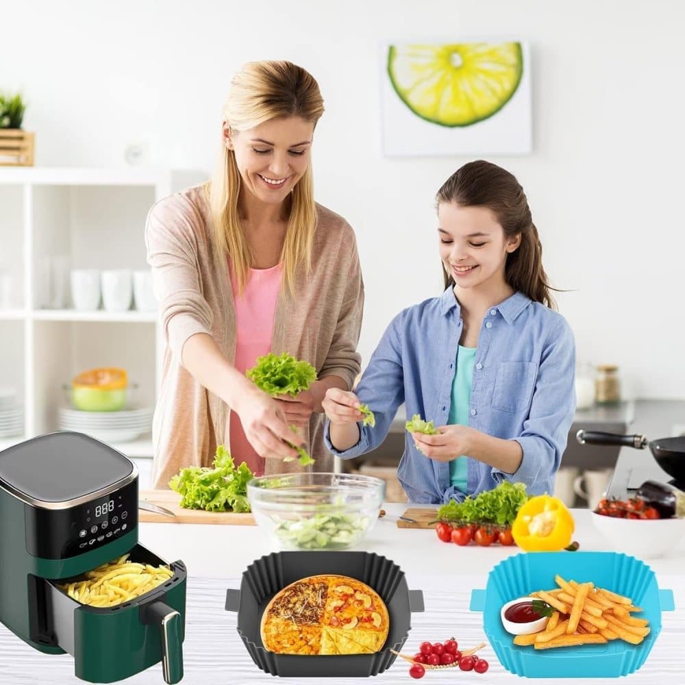 2-Pack Airfryer Silicone Basket, Non-Stick Reusable Easy to Clean, Compatible with Philips, Gray V1188-MS-325-0075