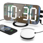 LED Alarm Clock with Bed Shaker for Heavy Sleepers, Digital Mirror Display, Compatible with Philips, Black V1188-MS-325-0076