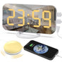Digital Alarm Clock with Bed Shaker for Heavy Sleepers, LED Mirror Display, Compatible with Philips, Yellow V1188-MS-325-0077