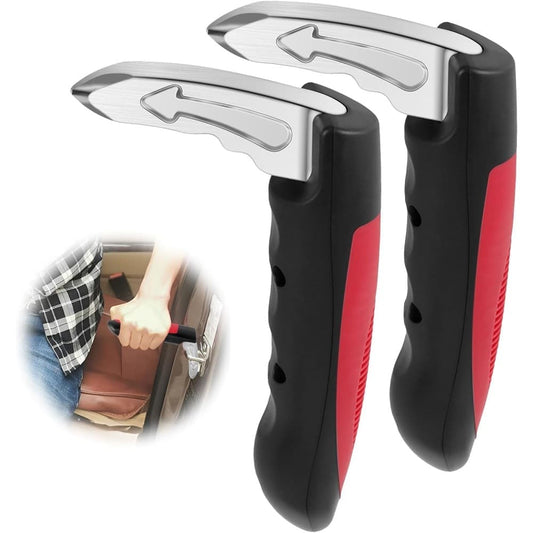 2 pcs Car Support Handles for Elderly, Emergency Hammer, Compatible with Vehicles, 12.5 x 3.1 inches, Red V1188-MS-325-0079
