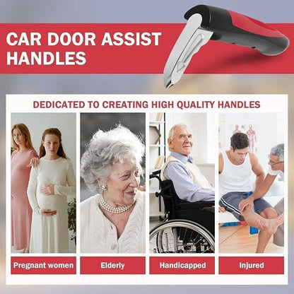 2 pcs Car Support Handles for Elderly, Emergency Hammer, Compatible with Vehicles, 12.5 x 3.1 inches, Red V1188-MS-325-0079