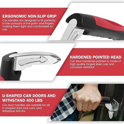 2 pcs Car Support Handles for Elderly, Emergency Hammer, Compatible with Vehicles, 12.5 x 3.1 inches, Red V1188-MS-325-0079
