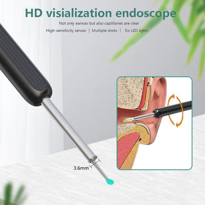 Smart Ear Cleaner with 1296P HD Camera, Wireless Earwax Removal WiFi Endoscope, Safe Inspection Intelligent V1188-MS-325-0086