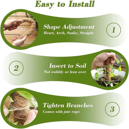 4 Bendable Moss Stakes for Climbing Plants, 100cm, Compatible with Ivy and Monstera, 7mm V1188-MS-325-0089