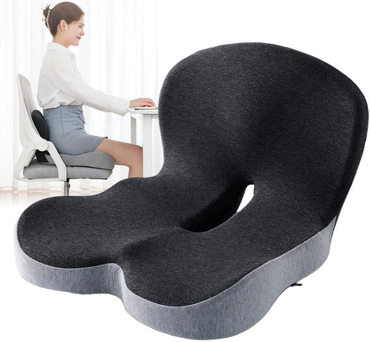 Ergonomic Memory Foam Seat Cushion with Lumbar Support and Tailbone Protection for Office Chairs, Driving and V1188-MS-325-0091