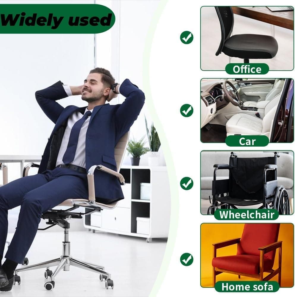 Ergonomic Memory Foam Seat Cushion with Lumbar Support and Tailbone Protection for Office Chairs, Driving and V1188-MS-325-0092