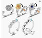 5 pcs Anti Stress Ring with Rotating Beads Fidget Spinner, Silver V1188-MS-325-0096