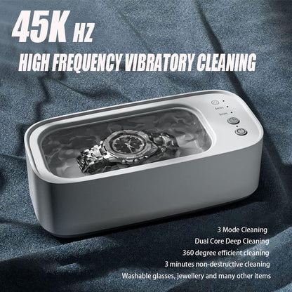 45000Hz Ultrasonic Cleaner with 3 Cleaning Modes for Glasses Jewelry Dentures, Pink V1188-MS-325-0099
