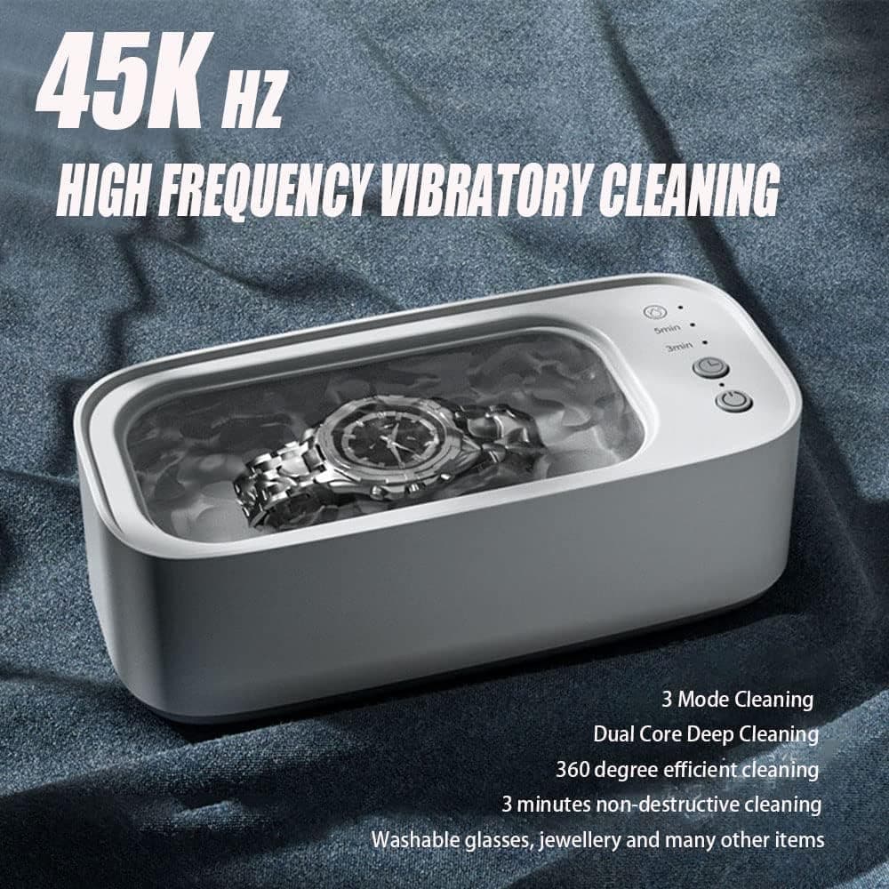 45000 Hz Ultrasonic Cleaner for Glasses Jewelry Dentures with 3 Cleaning Modes, Green V1188-MS-325-0100