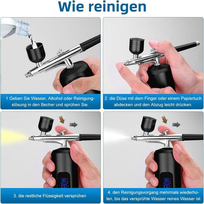 Wireless Airbrush Machine with USB Charging, 3 Speed Modes, Compatible with Nail Art Cake Decorating and V1188-MS-325-0102