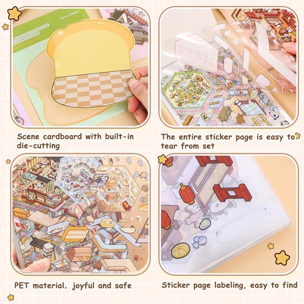 20-Pack DIY 3D House Stickers for Kids and Adults, Creative Relaxation with Tweezers V1188-MS-325-0104