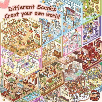 20-Pack DIY 3D House Stickers for Kids and Adults, Creative Relaxation with Tweezers V1188-MS-325-0104