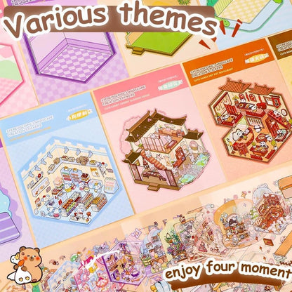 20-Pack DIY 3D House Stickers for Kids and Adults, Creative Relaxation with Tweezers V1188-MS-325-0104