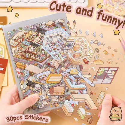 20-Pack DIY 3D House Stickers for Kids and Adults, Creative Relaxation with Tweezers V1188-MS-325-0104