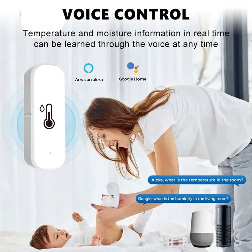 2-Pack Smart WiFi Thermometer with App Notification, Alexa Compatible, White V1188-MS-325-0105