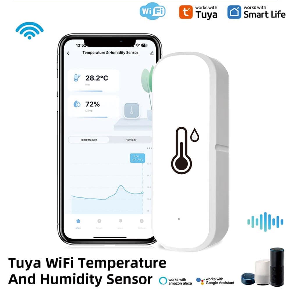 4-Pack Smart WiFi Thermometer Hygrometer with App Notification, Compatible with Alexa, White V1188-MS-325-0106