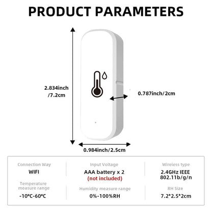 4-Pack Smart WiFi Thermometer Hygrometer with App Notification, Compatible with Alexa, White V1188-MS-325-0106
