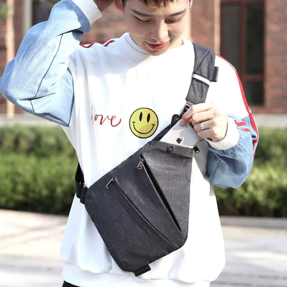 Waterproof Anti-Theft Shoulder Bag with Multiple Compartments, Unisex for Sports Travel, Blue V1188-MS-325-0110