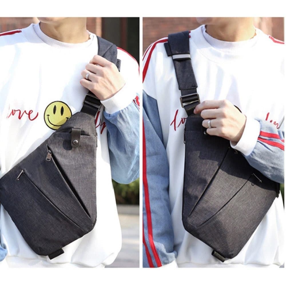 Waterproof Anti-Theft Shoulder Bag with Multiple Compartments, Unisex for Sports Travel, Blue V1188-MS-325-0110