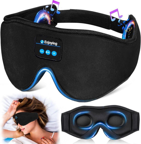 Bluetooth Sleep Headphones in Headband with Eye Mask, Wireless Stereo Music for Sleep and Relaxation, Black V1188-MS-325-0111
