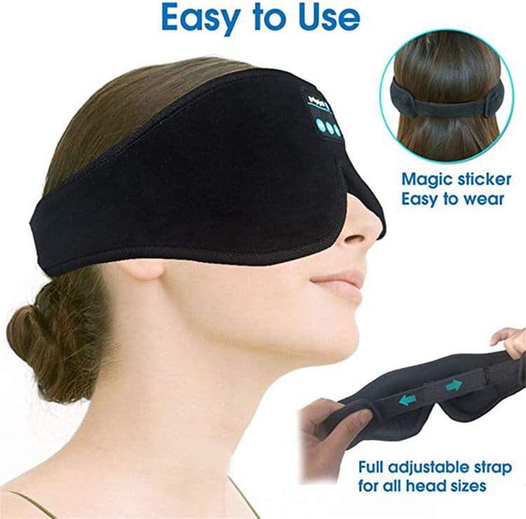 Bluetooth Sleep Headband with Eye Mask, Stereo Music for Sleeping and Relaxation, Pink V1188-MS-325-0112
