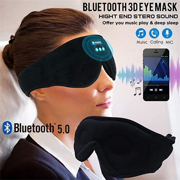Bluetooth Sleep Headband with Eye Mask, Stereo Music for Sleeping and Relaxation, Pink V1188-MS-325-0112