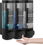 3-Pack Wall Mounted Soap Dispenser for Shampoo & Soap, 300ml x3, 3-Compartment Shower Dispenser, Black V1188-MS-325-0119