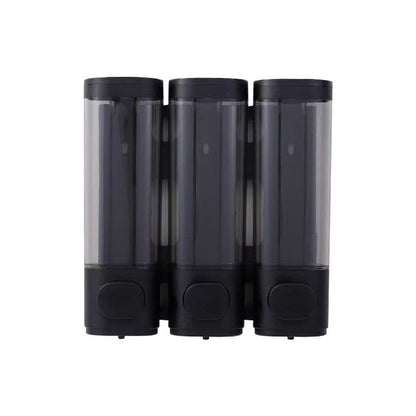 3-Pack Wooden Wall Mounted Soap Dispenser for Shampoo & Soap, 300ml x3, 3-Compartment Shower Dispenser V1188-MS-325-0120