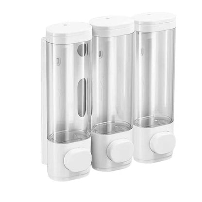 3-Pack Wall Mounted Soap Dispenser, 300ml, 3-Compartment Shower Dispenser for Shampoo & Soap, Gray V1188-MS-325-0122