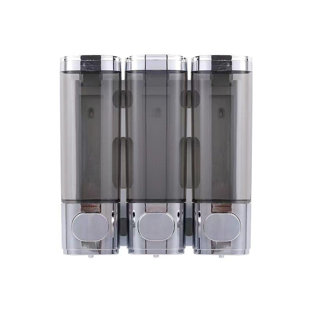 3-Pack Wall Mounted Soap Dispenser, 300ml x3, 3-Compartment Shower Dispenser for Shampoo & Soap, Metallic V1188-MS-325-0125