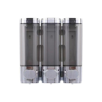 3-Pack Wall Mounted Soap Dispenser, 300ml x3, 3-Compartment Shower Dispenser for Shampoo & Soap, Metallic V1188-MS-325-0125