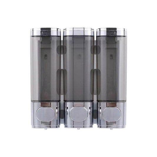 3-Pack Wall Mounted Soap Dispenser, 300ml x3, 3-Compartment Shower Dispenser for Shampoo & Soap, Metallic V1188-MS-325-0125