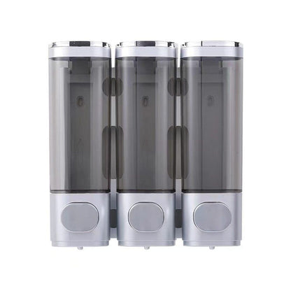 3-Pack Wall Mounted Soap Dispenser, 300ml x3, 3-Compartment Shower Dispenser for Shampoo & Soap, Metallic V1188-MS-325-0125