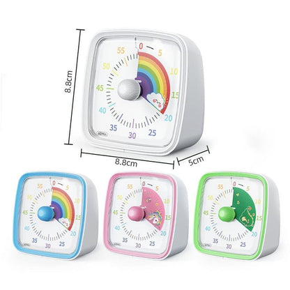 60 Minutes Visual Timer with Rainbow Pattern, Silent Flash Function, Adjustable Volume, White V1188-MS-325-0126