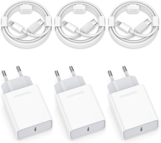 20W USB-C Fast Charger 2-Pack, 5.5 x 2.7 x 1.6 inches, Compatible with iPhone V1188-MS-325-0129