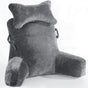 1 Piece Extra Large Back Cushion with Armrests for Bed and Sofa, Gray V1188-MS-325-0131