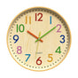 30 cm Silent Wall Clock for Kids Room Bedroom Kitchen, Colorful Learning Analog Clock, 30 cm V1188-MS-325-0144