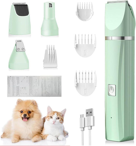 4-in-1 Dog Trimmer Cordless with Nail Drill and 7 Accessories for Thick Fur, Quiet Silent, Compatible with V1188-MS-325-0151