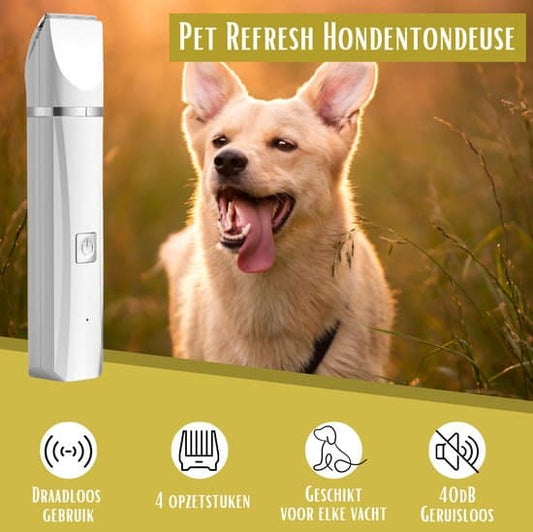 4-in-1 Cordless Dog Trimmer for Thick Fur with Nail Drill, 7 Accessories, Quiet and Silent, White, Compatible V1188-MS-325-0152