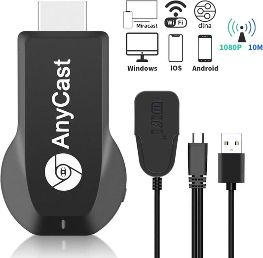 Wireless HDMI Adapter 1080P for iOS Android Windows, Black, Compatible with Samsung Philips Xiaomi TV V1188-MS-325-0154