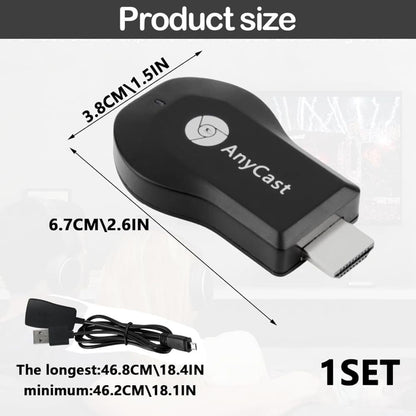 Wireless HDMI Adapter 1080P for iOS Android Windows, Black, Compatible with Samsung Philips Xiaomi TV V1188-MS-325-0154