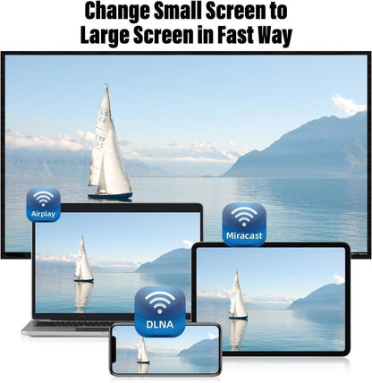Wireless HDMI Adapter 1080P for iOS Android Windows, Black, Compatible with Samsung Philips Xiaomi TV V1188-MS-325-0154