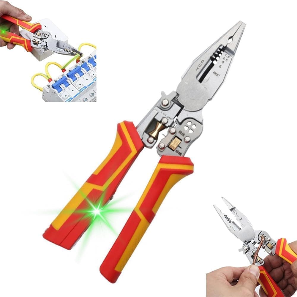 8-in-1 Multifunctional Cable Stripper with Current Measurement Crimping Plier Cutter and Ferrule Tool V1188-MS-325-0158