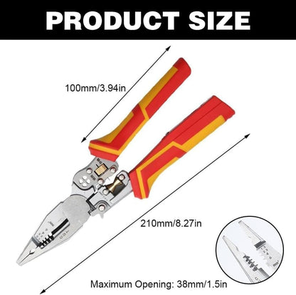 8-in-1 Multifunctional Cable Stripper with Current Measurement Crimping Plier Cutter and Ferrule Tool V1188-MS-325-0158