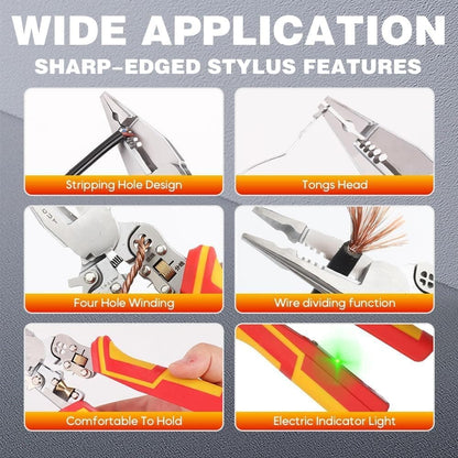 8-in-1 Multifunctional Cable Stripper with Current Measurement Crimping Plier Cutter and Ferrule Tool V1188-MS-325-0158