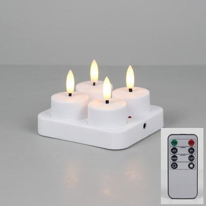 4 Rechargeable LED Heat Lights with Remote and Timer, Compatible with Oral-B and Philips, Includes Charging V1188-MS-325-0163